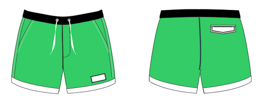 Solid 10 ~ kelly/black/white swim shorts (Summer 2024)