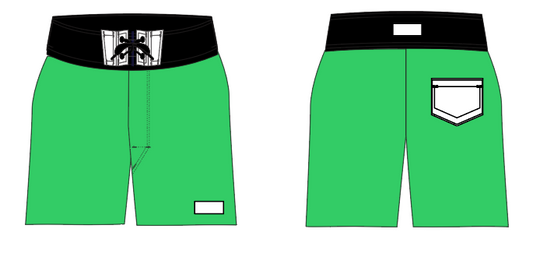Solid 10 ~ kelly/black/white board shorts (Summer 2024)