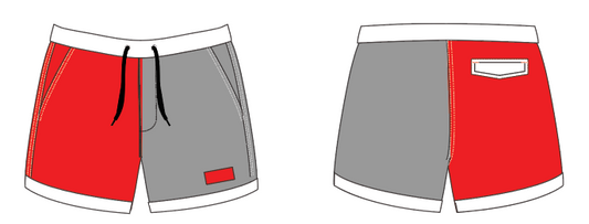 State 1 ~ red/grey/white OHIO-1 swim shorts (Summer 2024) **