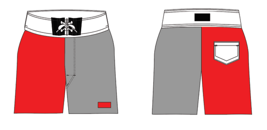 State 1 ~ red/grey/white OHIO-1 board shorts (Summer 2024) **