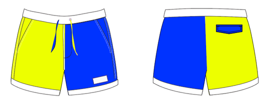 Colorblock 6 ~ fluo/royal white swim shorts (Summer 2024)