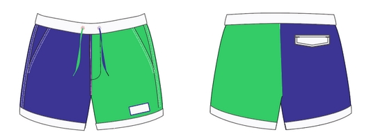Colorblock 8 ~ navy/kelly/white swim shorts (Summer 2024) **