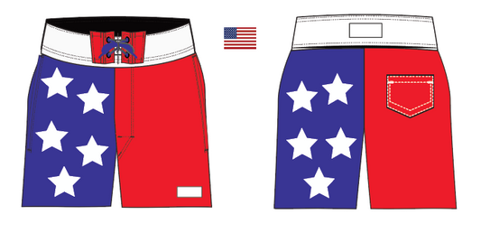 Flag 1 ~ navy/red/white USA-1 board shorts (Summer 2024)