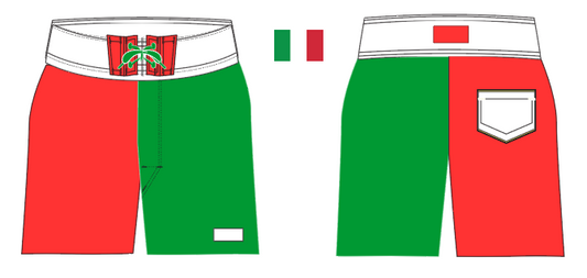 Flag 10 ~ red/green/white ITALY-2 board shorts (Summer 2024)