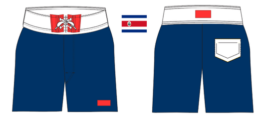 Flag 3 ~ navy/red/white COSTA RICA-1 board shorts (Summer 2024)