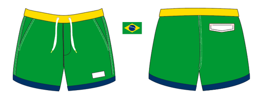 Flag 4 ~ green/blue/yellow BRAZIL-1 swim shorts (Summer 2024)