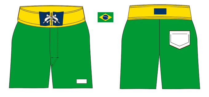Flag 4 ~ green/blue/yellow BRAZIL-1 board shorts (Summer 2024)