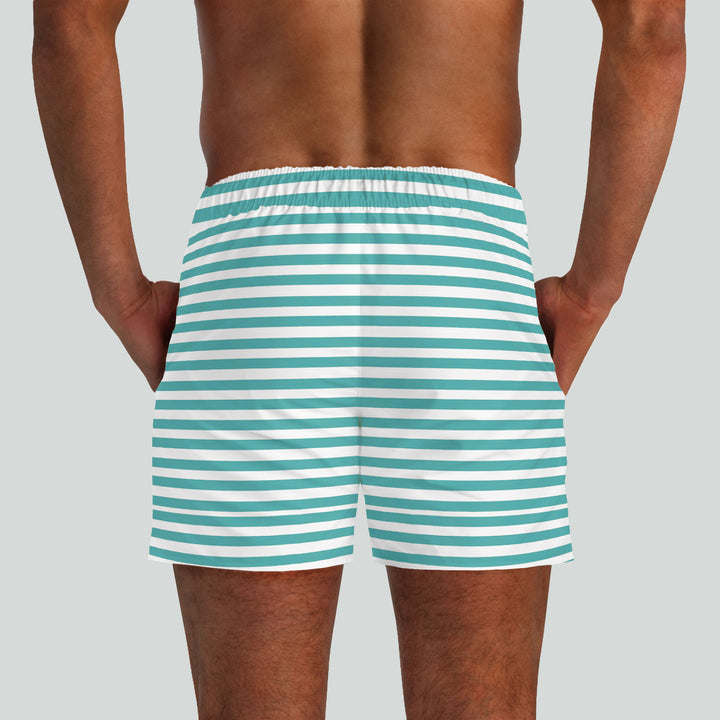 Malibu Teal & White Swim Shorts