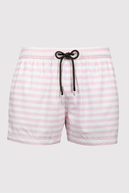 Malibu Light Pink & White Swim Shorts