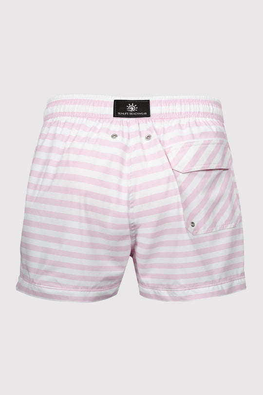 Malibu Light Pink & White Swim Shorts