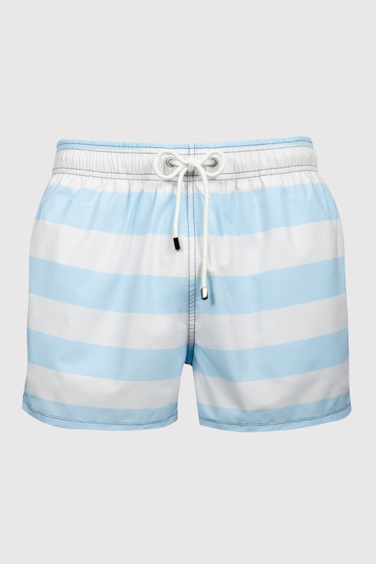 Monterey Sky Blue & White Swim Shorts