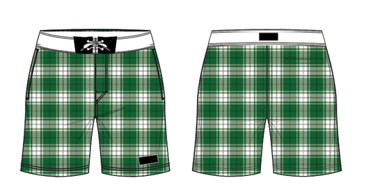 Plaid 2 ~ green/white board shorts (Summer 2024)
