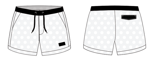Polka Dot 7 ~ ltgrey/white/black swim shorts (Summer 2024)