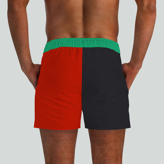 Outer Banks Black & Red Swim Shorts