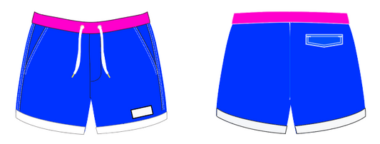 Solid 2 ~ royal/fuchsia/white swim shorts (Summer 2024)