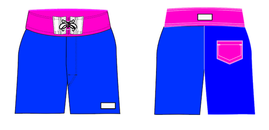 Solid 2 ~ royal/fuchsia/white board shorts (Summer 2024)