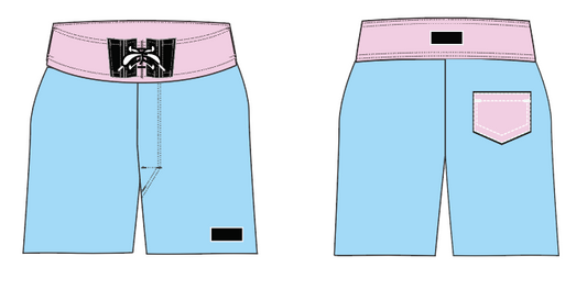 Solid 3 ~ sky/pink/black board shorts (Summer 2024)