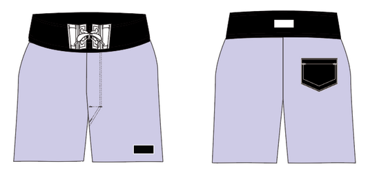Solid 4 ~ lavender/black/white board shorts (Summer 2024)