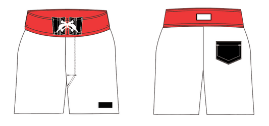 Solid 5 ~ white/red/black board shorts (Summer 2024)