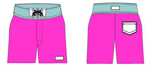 Solid 8 ~ fuchsia/seafoam/white board shorts (Summer 2024)