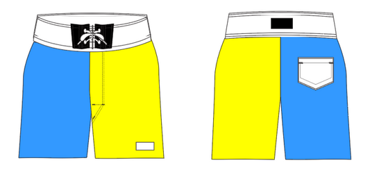 State 10 ~ sky/fluo/white CALIFORNIA-2 board shorts (Summer 2024)