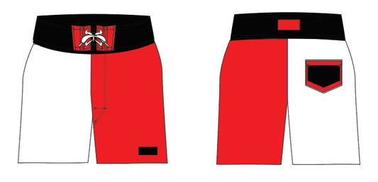 State 2 ~ white/red/black GEORGIA-1 board shorts (Summer 2024)