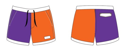 State 4 ~ purple/orange/white SOUTH CAROLINA-1 swim shorts (Summer 2024)