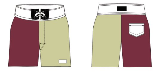 State 5 ~ burgundy/gold/black FLORIDA-1 board shorts (Summer 2024)