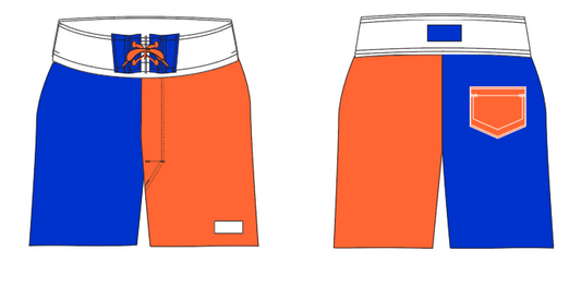 State 6 ~ royal/orange/white FLORIDA-2 board shorts (Summer 2024)