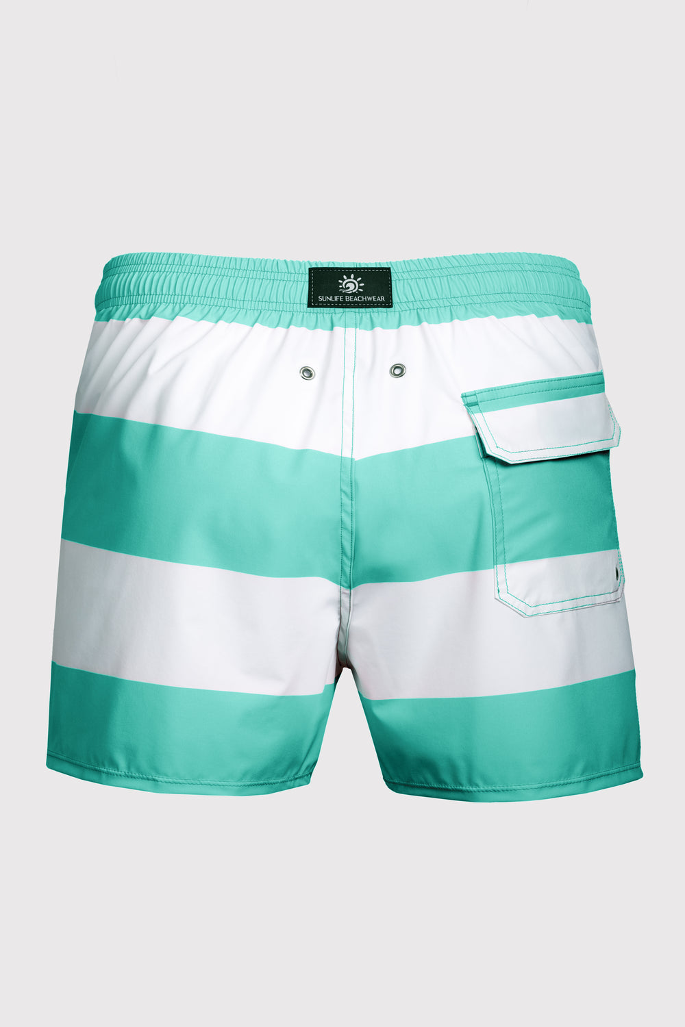 Baha Aqua & White Swim Shorts
