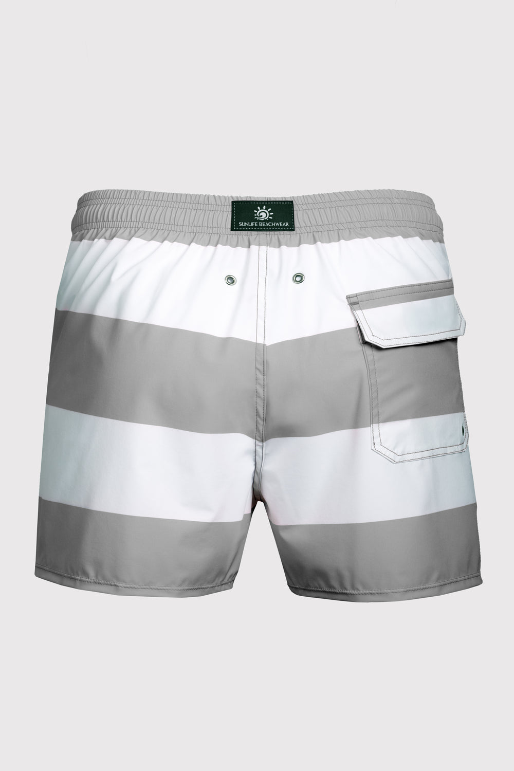 Baha Grey & White Swim Shorts