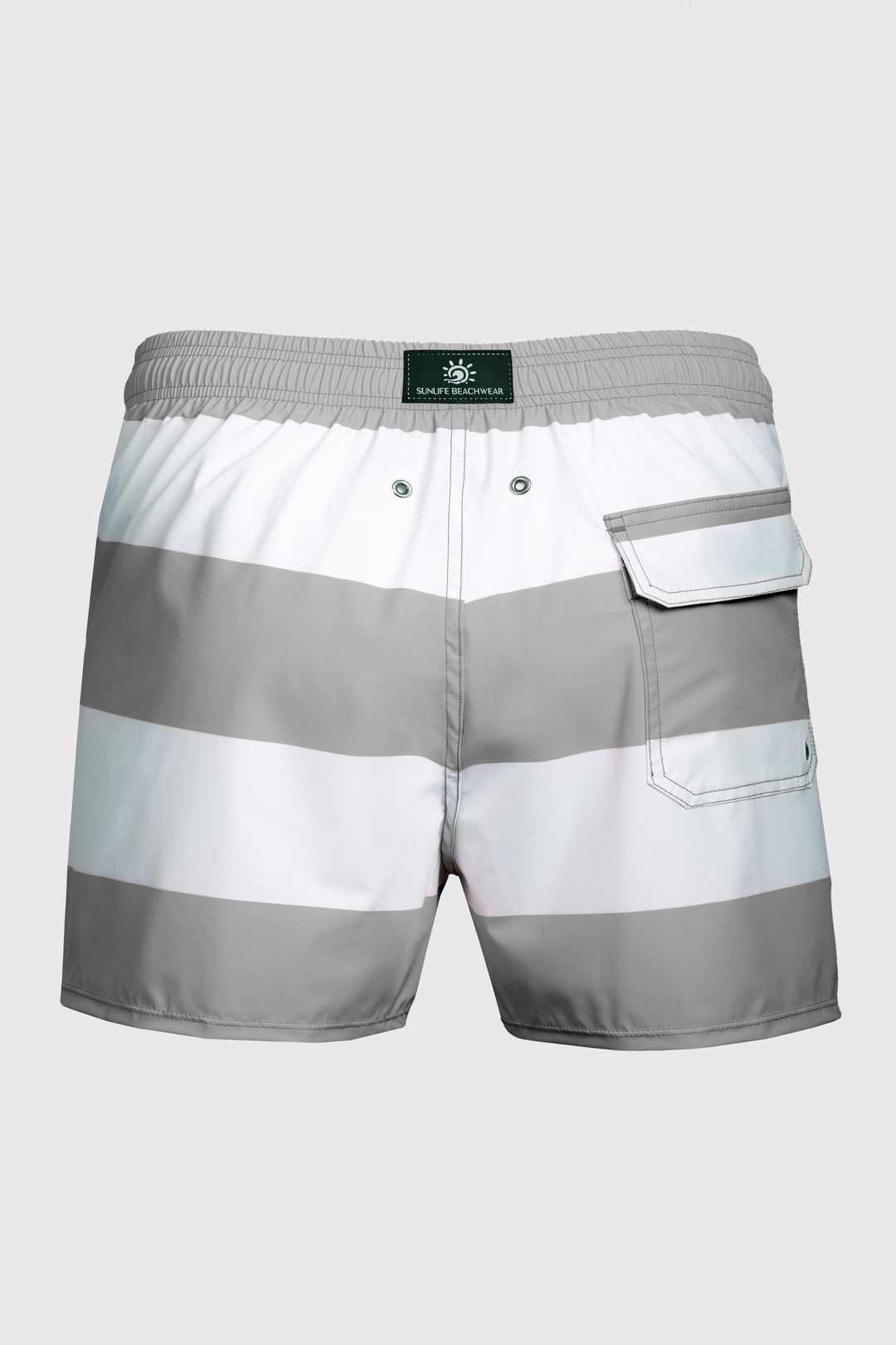 Baha Grey & White Swim Shorts