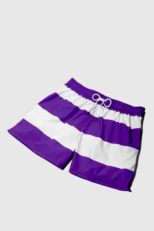 Baha Purple & White Swim Shorts