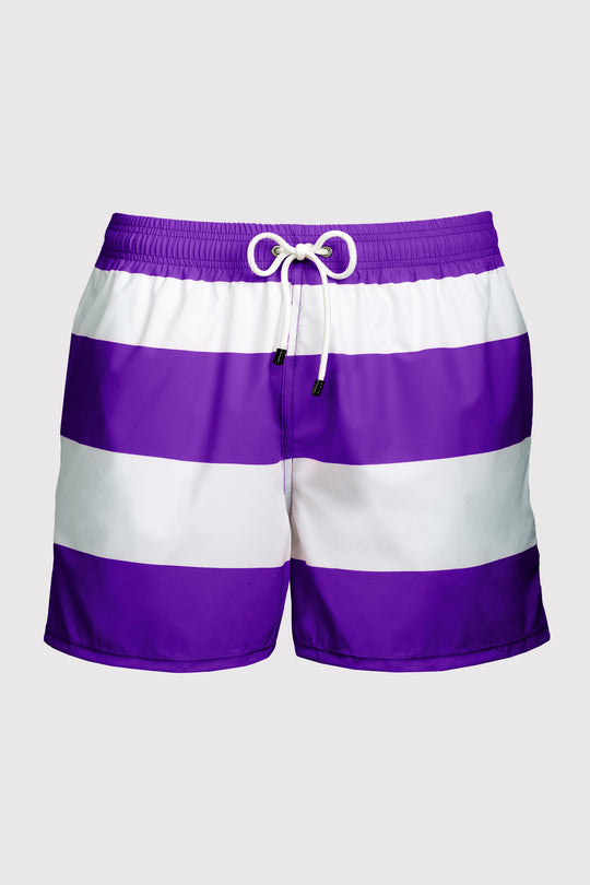 Baha Purple & White Swim Shorts