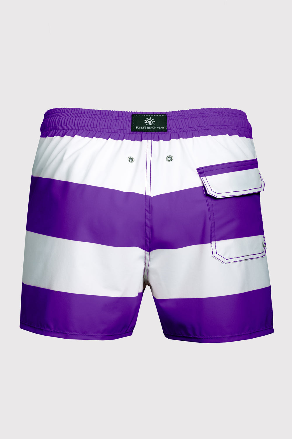 Baha Purple & White Swim Shorts