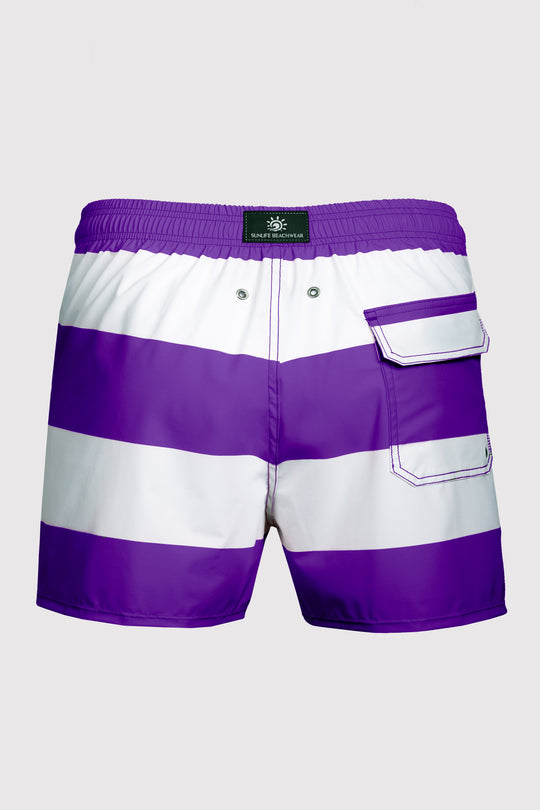 Baha Purple & White Swim Shorts