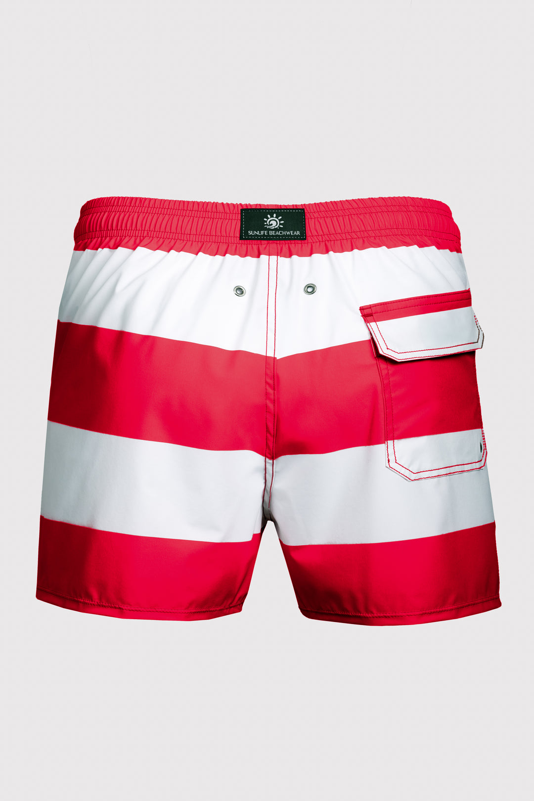 Baha Red & White Swim Shorts
