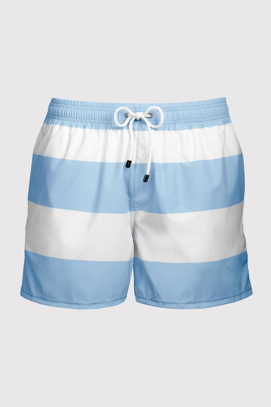 Baha Light Blue & White Swim Shorts