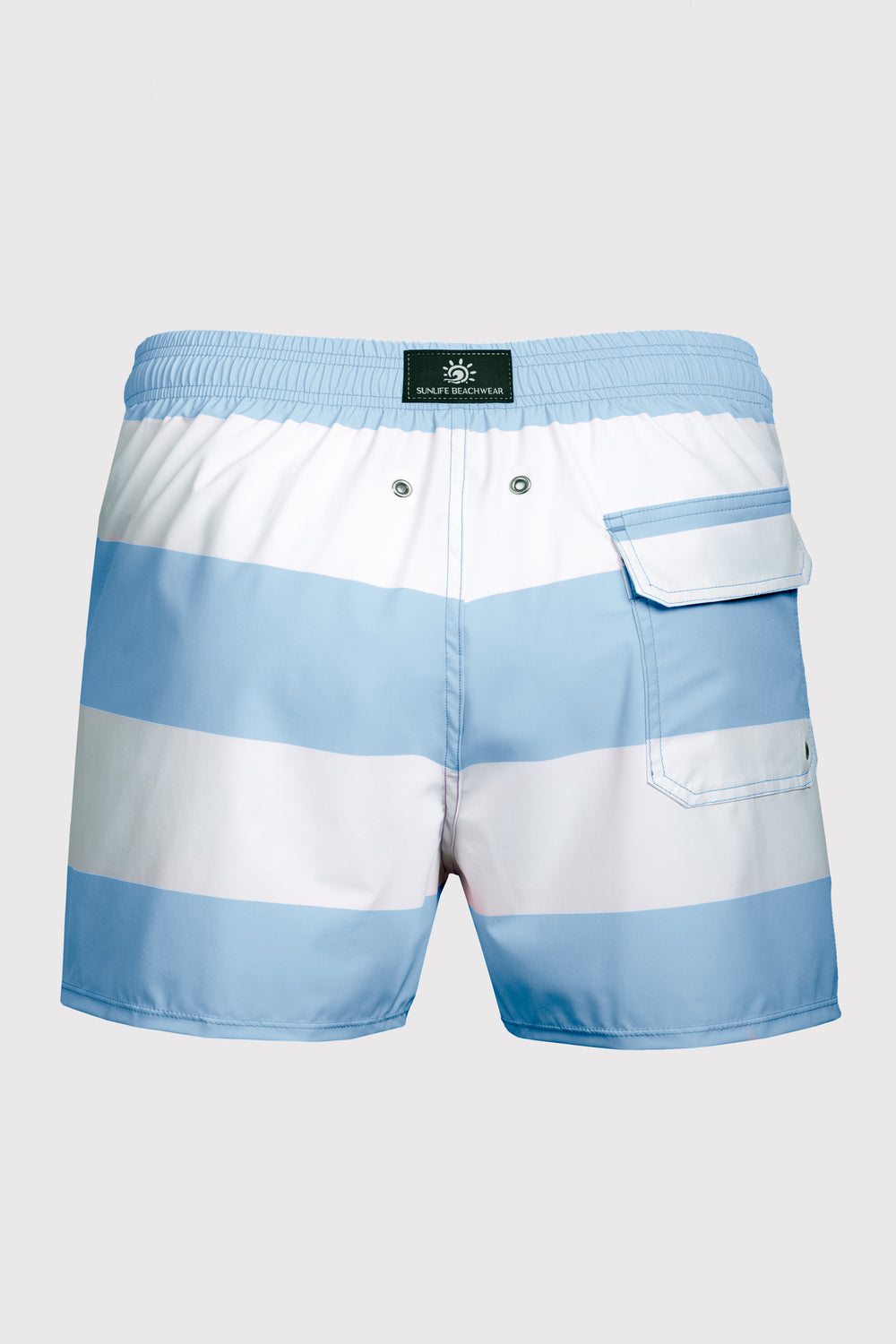 Baha Light Blue & White Swim Shorts