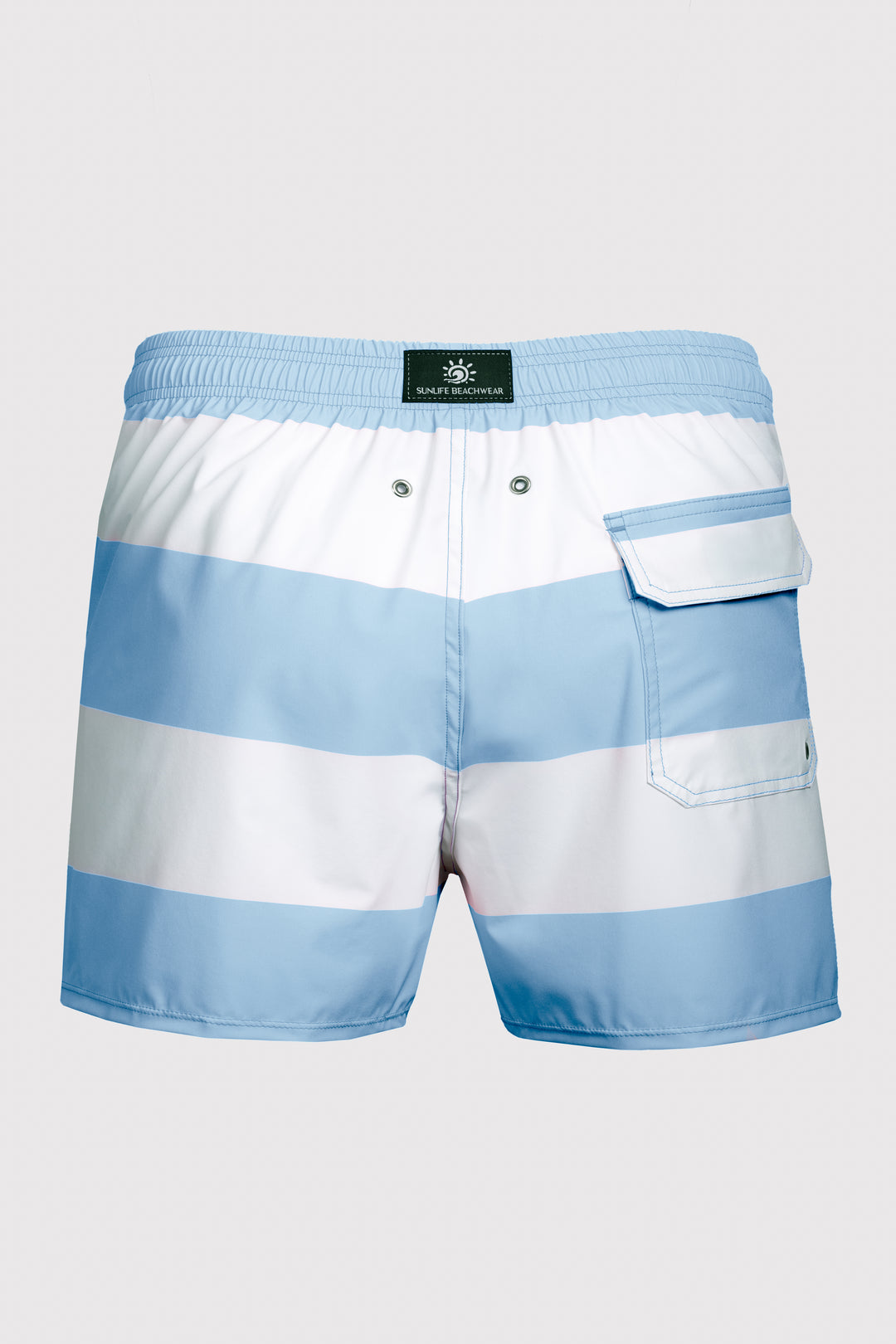 Baha Light Blue & White Swim Shorts