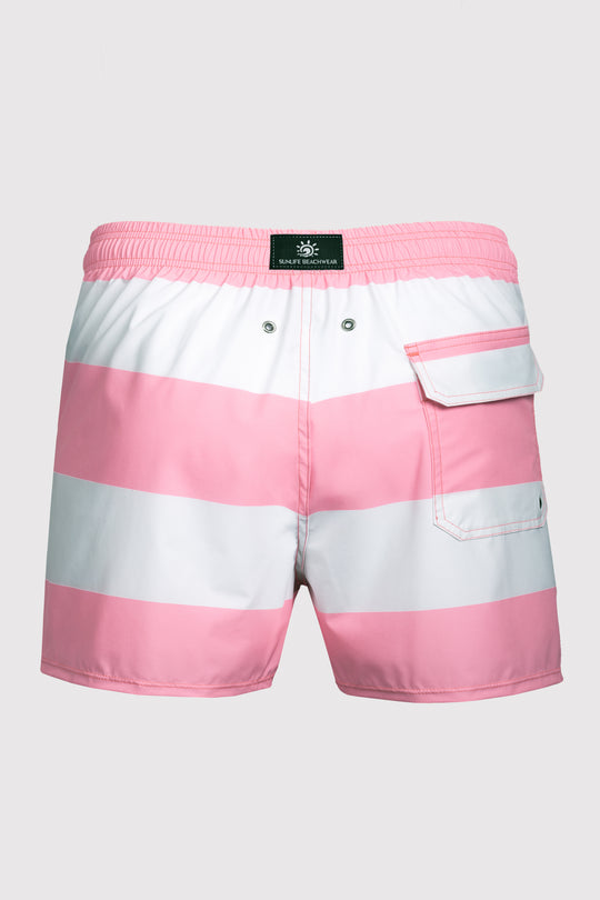 Baha Pink & White Swim Shorts