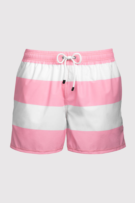 Baha Pink & White Swim Shorts