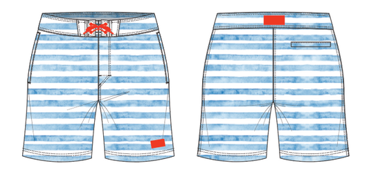 Textured Stripe 10 ~ blue medium stripe board shorts (Summer 2024)