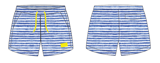 Textured Stripe 13 ~ royal small stripe swim shorts (Summer 2024) **