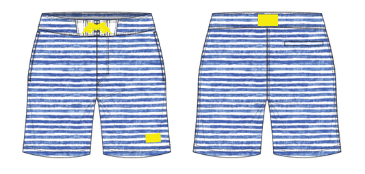 Textured Stripe 13 ~ royal small stripe board shorts (Summer 2024) **