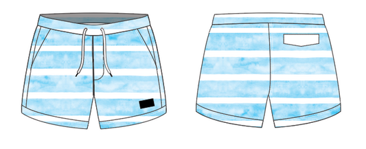 Textured Stripe 4 ~ sky big stripe swim shorts (Summer 2024)