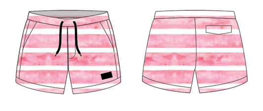Textured Stripe 5 ~ red big stripe swim shorts (Summer 2024)