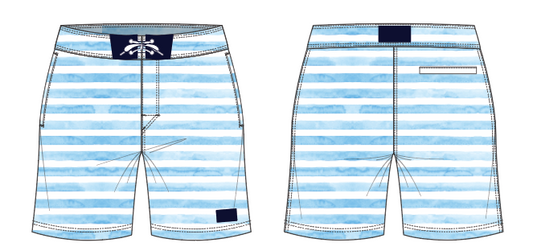 Textured Stripe 6 ~ sky medium stripe board shorts (Summer 2024)
