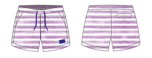 Textured Stripe 8 ~ lavender medium stripe swim shorts (Summer 2024)