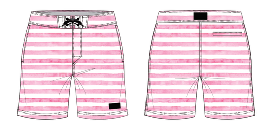 Textured Stripe 9 ~ red medium stripe board shorts (Summer 2024)